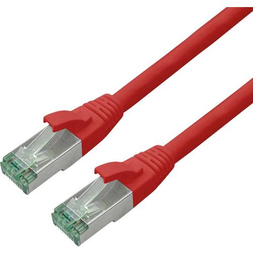 Thumbnail - roline recycled material RJ45 (gekreuzt) Netzwerk Anschlusskabel CAT 6a S/FTP 0.5 m Rot