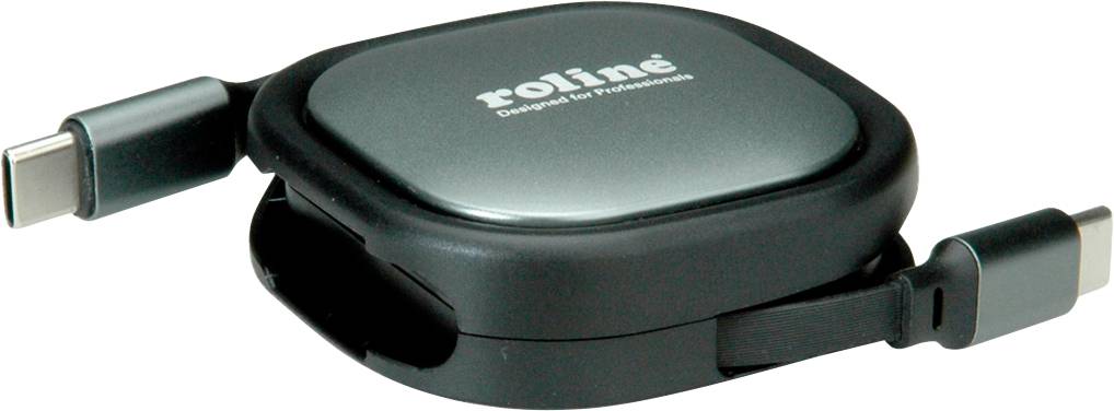 ROLINE USB 2.0 Aufrollbares Kabel, C-C ST/ST, schwarz, 1,2 m-0