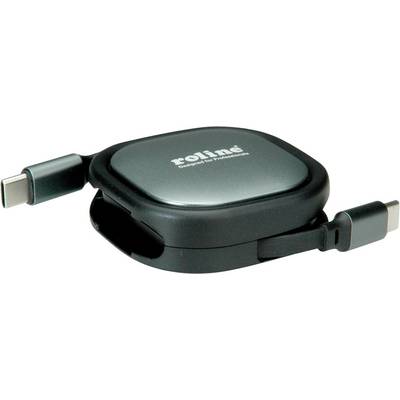 ROLINE USB 2.0 Aufrollbares Kabel, C-C ST/ST, schwarz, 1,2 m-0