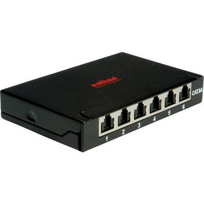 ROLINE Mini-Patchpanel, Cat.6A (Class EA), 6x RJ45, 0,5HE, geschirmt, schwarz-0