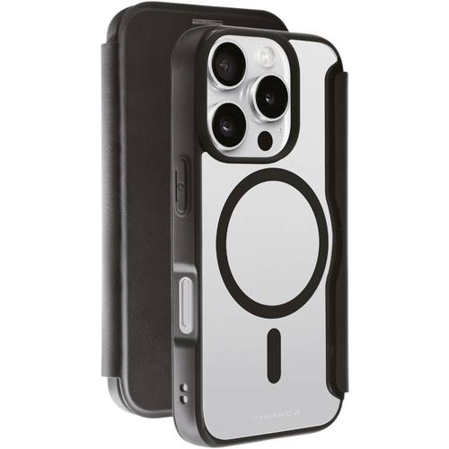Thumbnail - Vivanco MAG PREMIUM Booklet Apple iPhone 16 Pro Schwarz Induktives Laden, Sanddicht, Spritzwasserfest, Staubdicht, Stoßf...