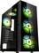 Ein PC-Gehäuse mit transparenten Seiten zeigt bunte, leuchtende Lüfter. Es betont modernes Design und Belüftung für Gaming-PCs.