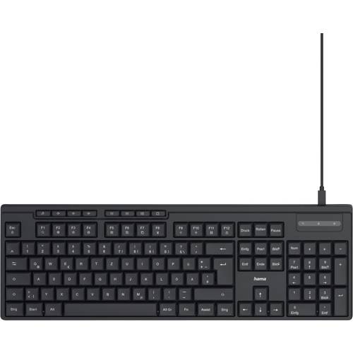 Hama CK-200 USB Tastatur Deutsch, QWERTZ Schwarz Multimediatasten