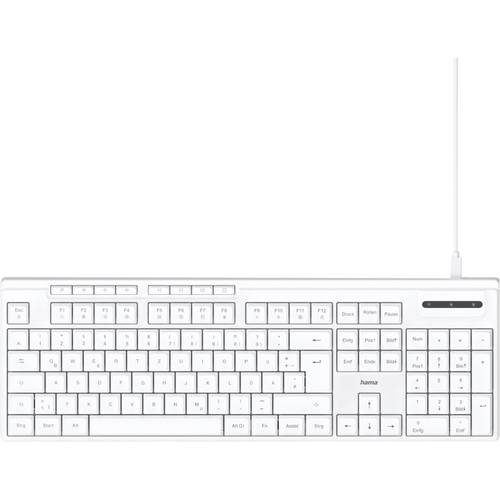 Hama CK-200 USB Tastatur Deutsch, QWERTZ Weiß Multimediatasten
