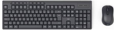 Modernes, schwarzes Wireless Tastatur und Maus Set mit Full-Size QWERTZ Tastatur.
