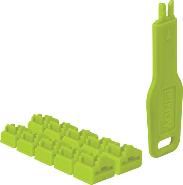 LINDY 47894  RJ-45-Portschlösser + Schlüssel  Grün