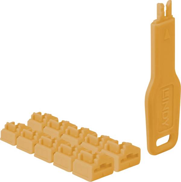 LINDY 47897  RJ-45-Portschlösser + Schlüssel  Orange