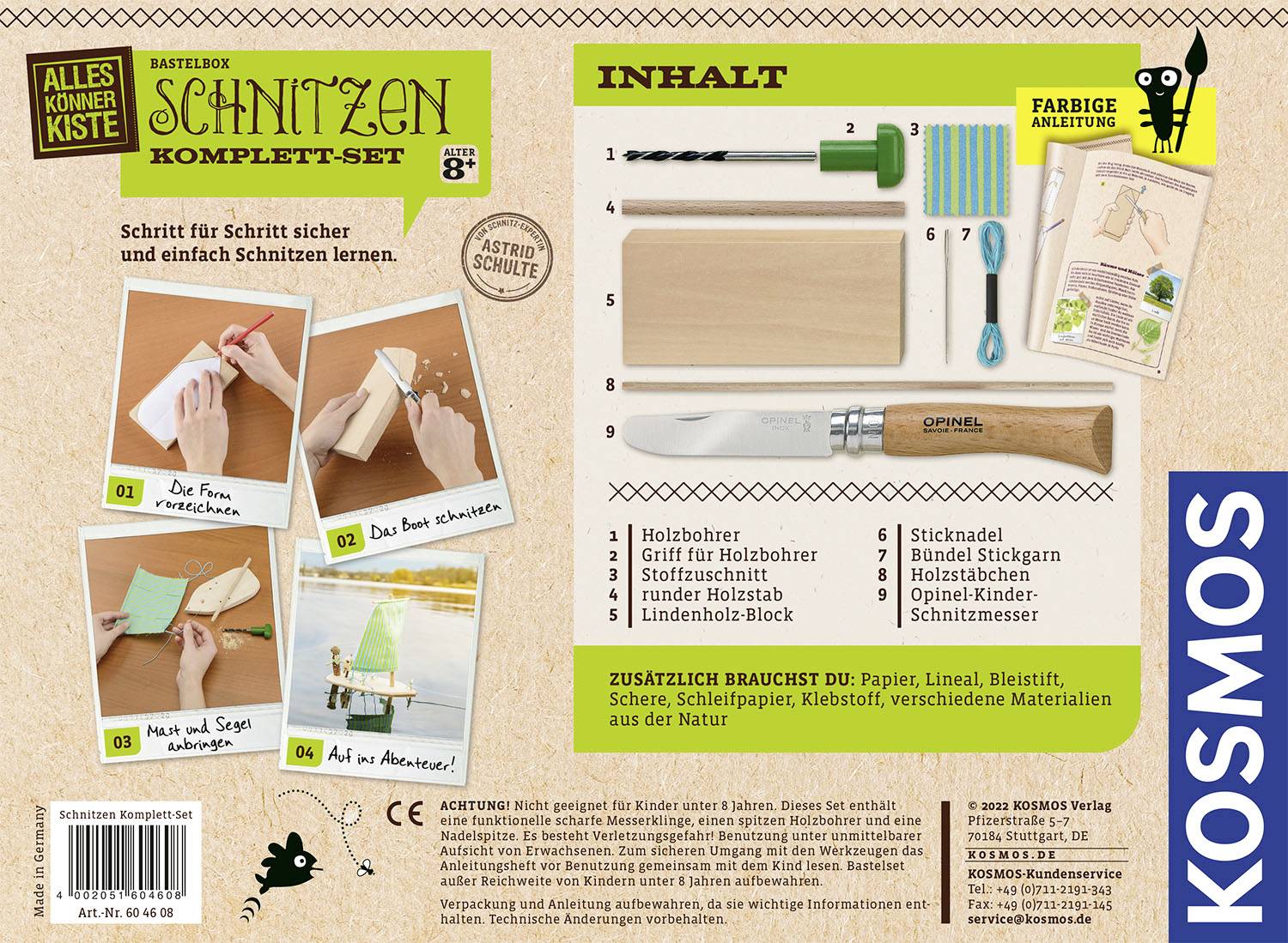 Kosmos Schnitzen Komplett-Set, Experimentier-Set, 8 Jahr(e), Mehrfarbig-2