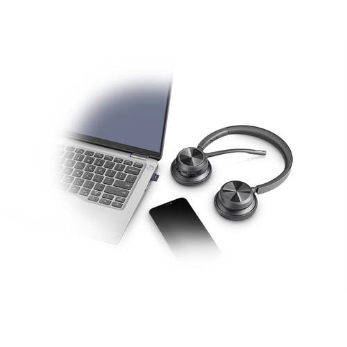 Thumbnail - HP Poly Voyager 4320 UC Stereo On Ear Headset Bluetooth® Stereo Schwarz Noise Cancelling Lautstärkeregelung, inkl. Lade-...