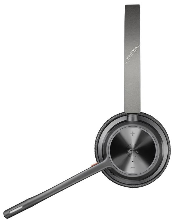 HP Poly Voyager 4320 UC Stereo On Ear Headset Bluetooth® Stereo Schwarz Noise Cancelling Lautstärkeregelung, inkl. Lade- und Dockingstation Computer