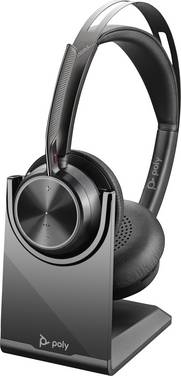 HP Poly Voyager Focus 2  On Ear Headset Bluetooth® Stereo Schwarz Noise Cancelling Headset Computer