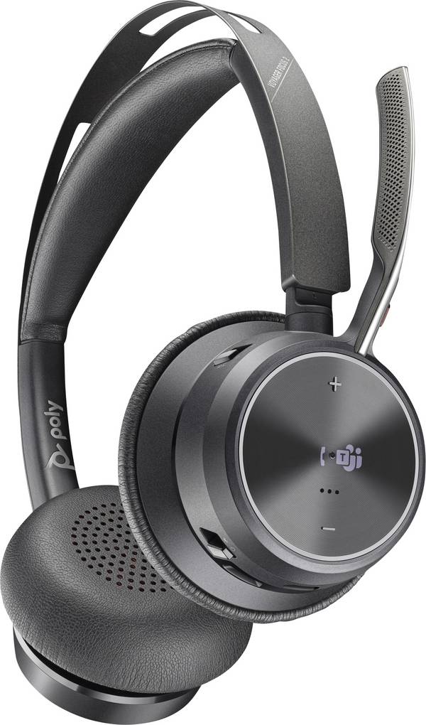HP Poly Voyager Focus 2 Microsoft Teams Certified On Ear Headset Bluetooth® Stereo Schwarz Noise Cancelling Headset Computer