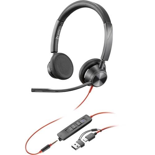 HP Poly Blackwire C3325-M On Ear Headset kabelgebunden Stereo Schwarz Mikrofon-Rauschunterdrückung Headset, Lautstärkere...