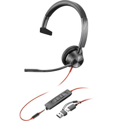 HP Poly Blackwire C3315-M On Ear Headset kabelgebunden Mono Schwarz Mikrofon-Rauschunterdrückung, Noise Cancelling Heads...
