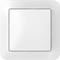 Einfacher, quadratischer, weißer Lichtschalter mit einem dezenten Rahmen, geeignet für die Wandmontage in Innenräumen.