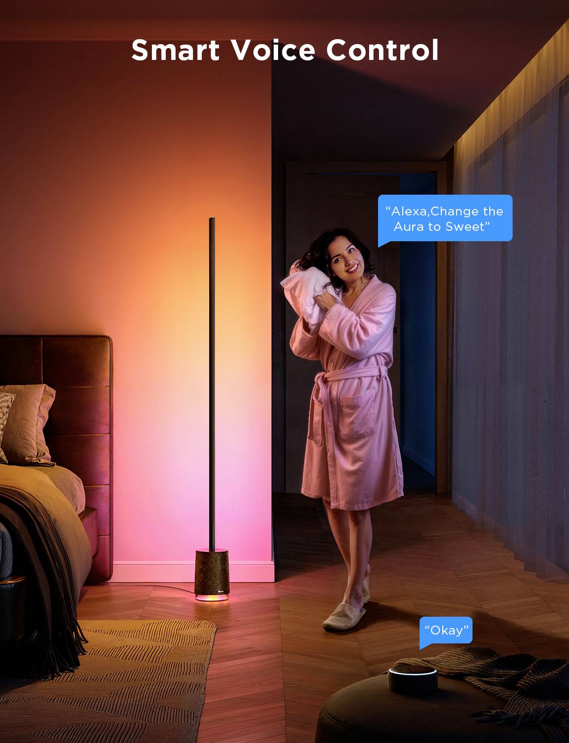 Govee RGBICWW SMART Lyra Eckstehlampe mit Lautsprecher H6079312-14