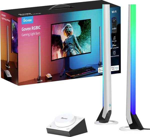 Govee Gaming Smart Light Bars H6047 LED-Tischlampe  EEK: G (A - G) 24 W LED Weiß, Schwarz