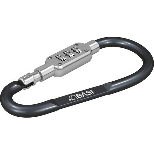 Basi 0006-0104-1100 BASI - Karabinerhaken - Aluminium eloxiert - 3-stellige Zahlenkombination - schwarz - 0006-0104-100 ...