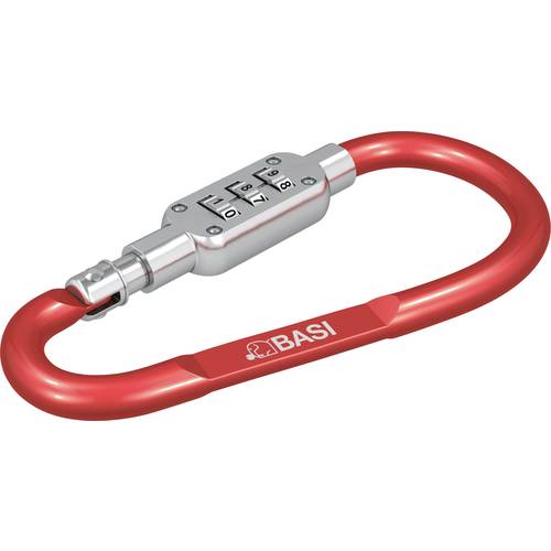 Basi 0006-0104-1400 BASI - Karabinerhaken - Aluminium eloxiert - 3-stellige Zahlenkombination - rot - 0006-0104-1400 (Ø ...