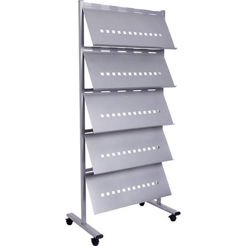 Rocada 8304 R830494 Prospekthalter Grau Anzahl der Fächer 5 1 St. (B x H x T) 820 x 1850 x 490 mm