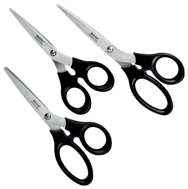 Leitz 54260095 Universal Universalschere Rechtshänder, Linkshänder 165 mm, 185 mm, 205 mm Schwarz