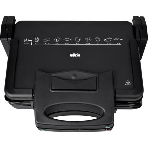 Silva Homeline KG 2410 Elektro Kontaktgrill Antihaftbeschichtung, klappbar, Kontrollleuchte Schwarz