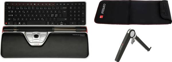 Contour Design Contour RollerMouse RED Plus wireless Tr Tastatur, Maus-Set Kabellos Schwarz 7 Tasten 2800 dpi