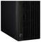 Computerturm mit dunkler, eleganter Front und seitlichem Lüftungsgitter.