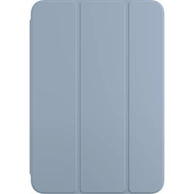 Eine graublaue Tablet-Hülle mit drei sichtbaren Falten zur flexiblen Aufstellung.