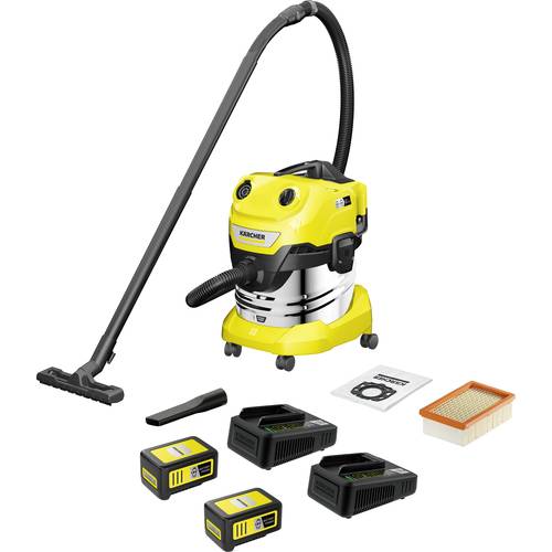 Kärcher Home & Garden WD 4-18 S Dual Battery Set V-20/22 1.628-626.0 Akku-Nass-/Trockensauger 380 W 20 l inkl. 2 Akkus, ...
