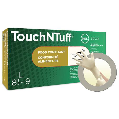 Ansell TouchNTuff 69318090 100 St. Naturlatex Einweghandschuh Größe (Handschuhe): L, 8.5, 9 EN 21420:2020