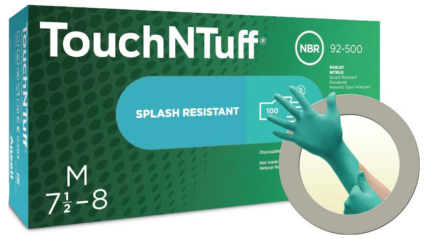 Ansell TouchNTuff 92500100 Wegwerphandschoen 100 stuk(s) Nitril Maat (handschoen): XL, 9.5, 10 EN 21420:2020 afbeelding