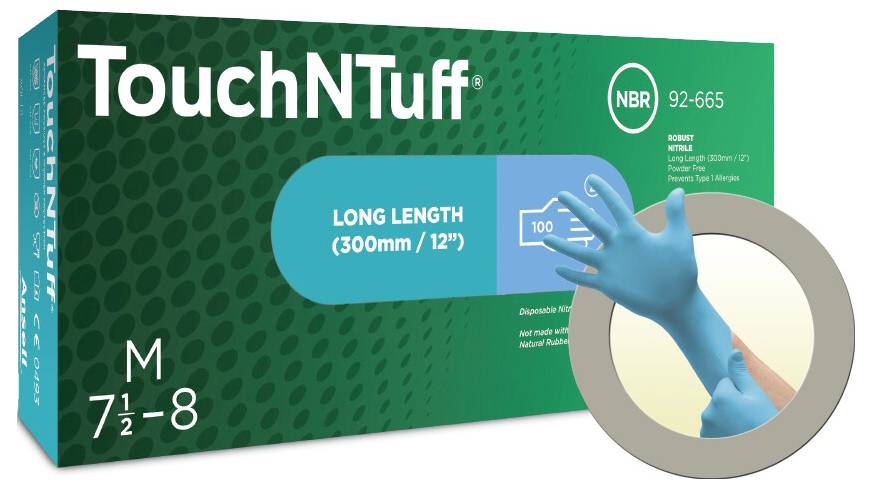 Ansell TouchNTuff 92665100 Wegwerphandschoen 100 stuk(s) Nitril Maat (handschoen): XL, 9.5, 10 EN 21420:2020 afbeelding