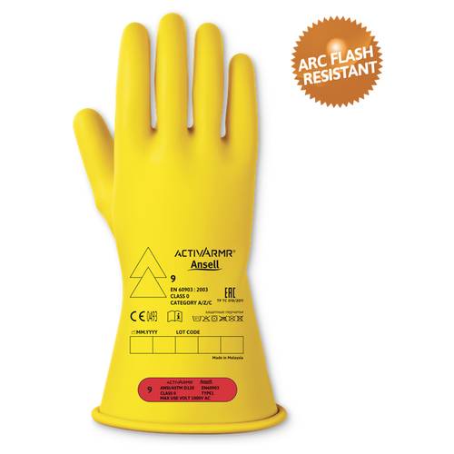Ansell ActivArmr RIG011Y080 Naturlatex Elektrikerhandschuh Größe (Handschuhe): 8 EN 21420:2020, EN 60903 1 Paar