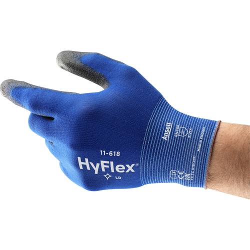 Thumbnail - Ansell 11618R070-1P HyFlex Polyurethan Arbeitshandschuh Größe (Handschuhe): 7 EN 21420:2020 1 Paar