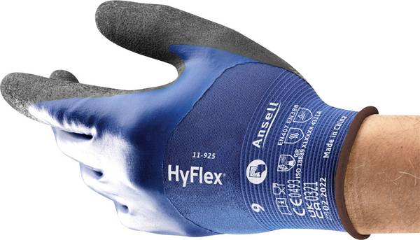 Ansell 11925R090-1P HyFlex Nitril Arbeitshandschuh Größe (Handschuhe): 9 EN 21420:2020    1 Paar