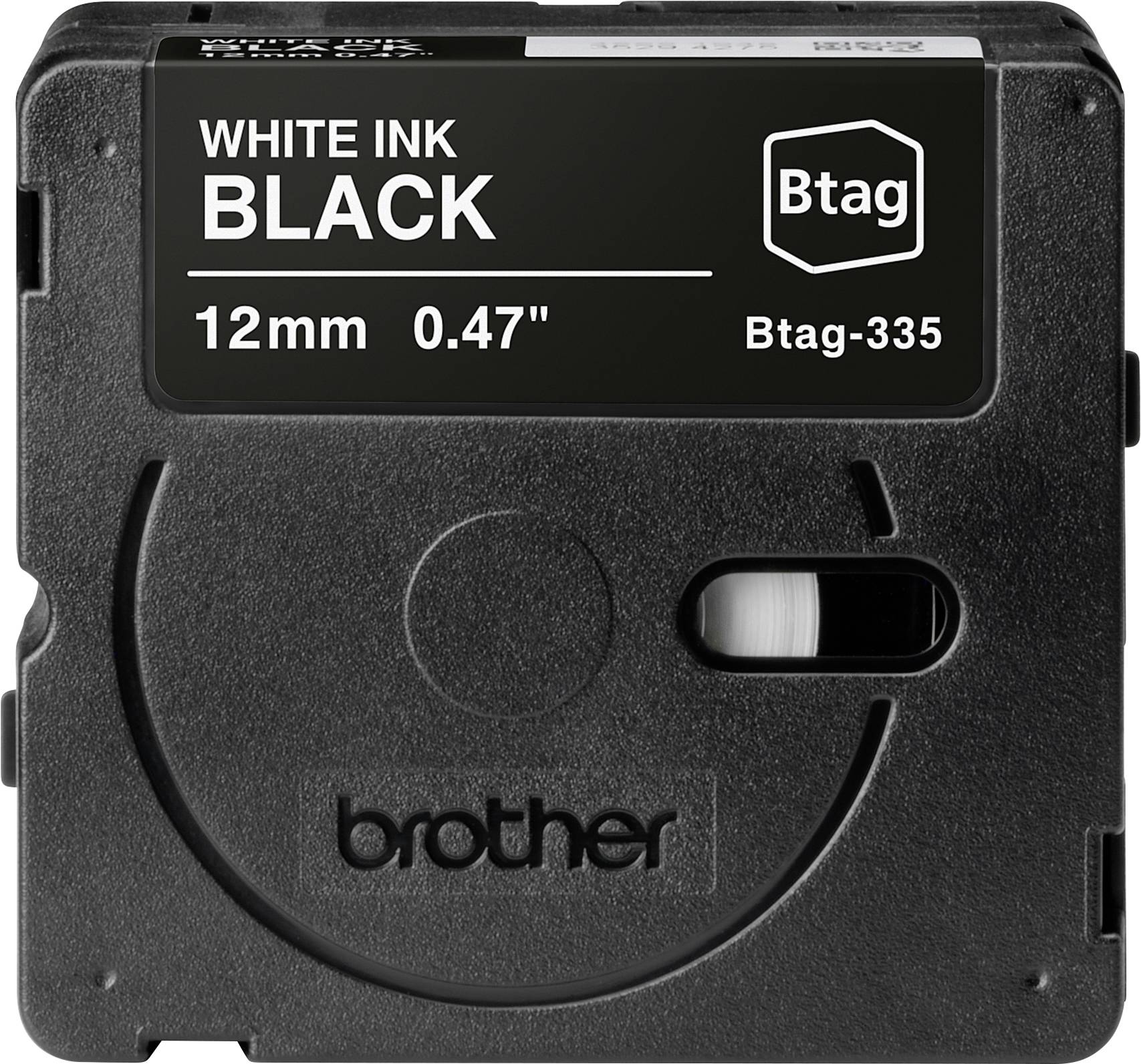 Brother Btag-335 Schriftband Bandfarbe: Schwarz Schriftfarbe: Weiß 12 mm 4 m
