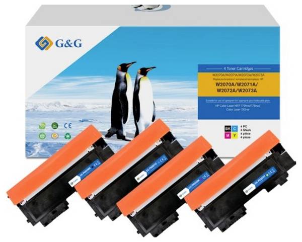G&G Toner ersetzt HP 117A Kompatibel Kombi-Pack Schwarz, Cyan, Magenta, Gelb   NT-PH2070BK/C/M/Y-B-V3-4-S1