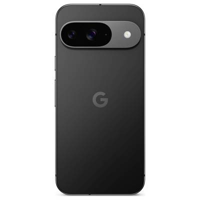 Das Bild zeigt die Rückseite eines schwarzen Smartphones mit zwei Kameraobjektiven und einem Blitz in einem horizontalen Modul.