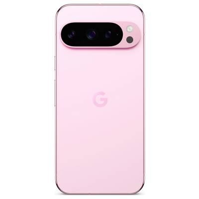 Ein pinkfarbenes Smartphone von hinten mit drei Kameralinsen und einem Blitzlicht auf der Rückseite.