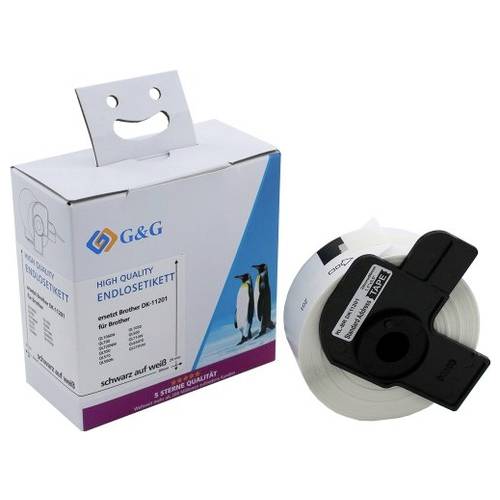 G&G Etiketten Kompatibel ersetzt Brother DK-11201 29 x 90 mm Thermodirekt Papier Weiß 400 St. Permanent haftend Adress-E...