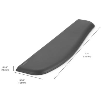 Handgelenkstütze, rechteckig, schwarz, 17 Zoll (432 mm) lang, 3,98 Zoll (101 mm) breit, 0,39 Zoll (10 mm) dick.