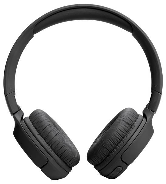 Schwarzer kabelloser Over-Ear-Kopfhörer, schlichtes Design, dicke Ohrpolster, Bügel oben, Hauptfunktion: Musikwiedergabe.