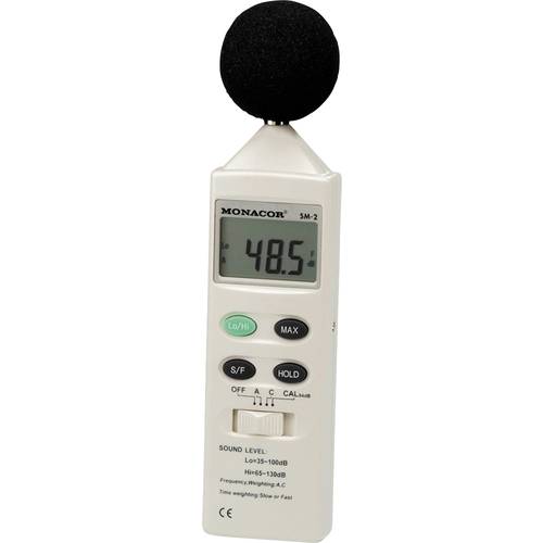 Monacor Schallpegel-Messgerät SM-2 35 - 100 dB 31.5 Hz - 8000 Hz