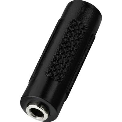 Schwarzmetalladapter, 6,35mm-Audiobuchse, gerändelte Oberfläche für besseren Halt, verwendet zum Verbinden von Audiokabeln.