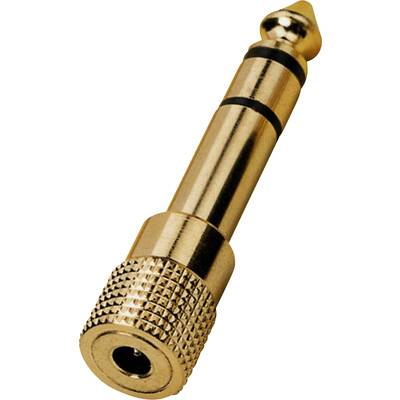 Ein goldfarbener 6,35 mm Audioadapter mit geriffeltem Griff. Essenziell für die Verbindung von Audiogeräten mit verschiedenen Buchsen.