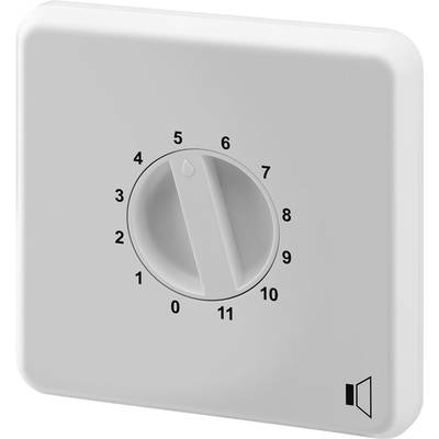 Ein Lautstärkeregler mit Zahlen von 0 bis 11, zeigt die aktuelle Einstellung auf 10. Rechts unten ein Lautsprechersymbol.