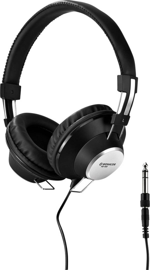 Monacor MD-480  On Ear Kopfhörer kabelgebunden Stereo