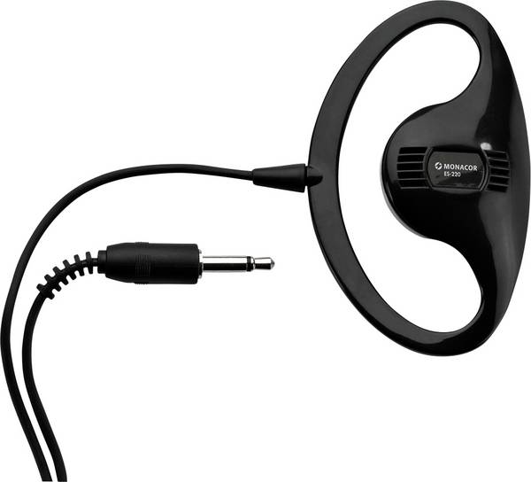 Monacor ES-220 In Ear Kopfhörer kabelgebunden Mono Magnetisch