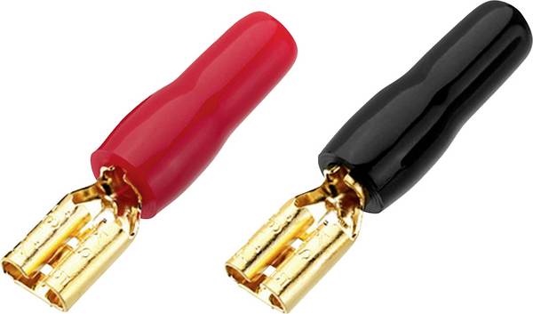 Monacor 0344920 Flachstecker vergoldete Kontakte Steckbreite: 4.8 mm Rot, Schwarz 20 St. Package